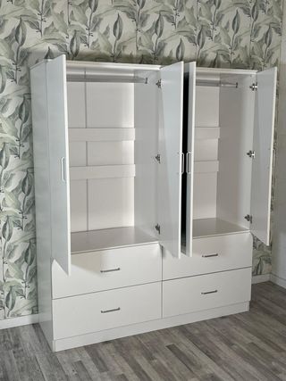 Armario 4 puertas blanco con cajones ! Nuevos!