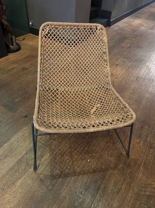 Sillón vintage mimbre y metal