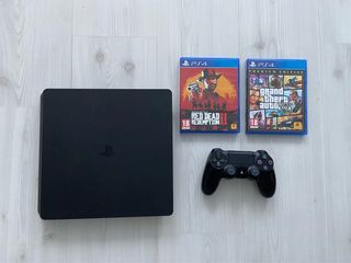 PS4 (PlayStation 4) Slim + GTA V + RDR2