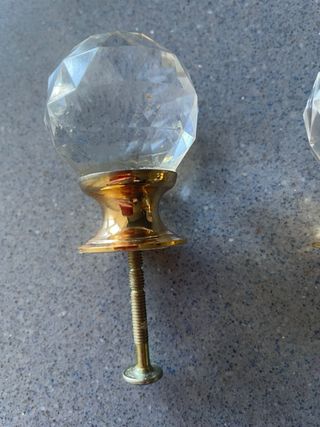 4 Pomos Cristal y Dorado