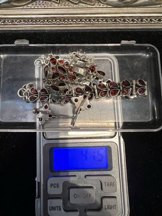 Set Gioielli in Argento 925 con Granato Farfalla