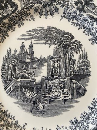 2 Platos negro vistas de la Cartuja