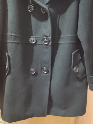 Chaquetón de paño negro mujer