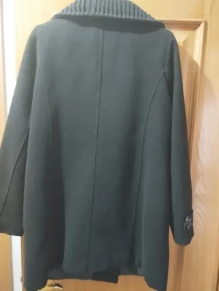 Chaquetón de paño negro mujer