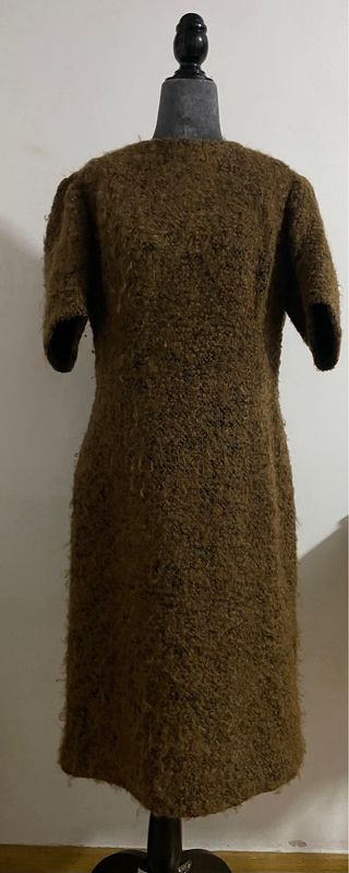 Vestido Lana Marrón Años 60