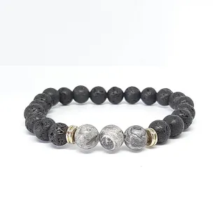 Bracciale pietra lavica elastico uomo donna