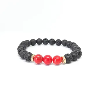 Bracciale pietra lavica elastico uomo donna