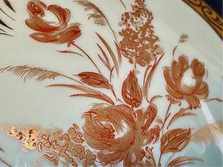 🇫🇷 Limoges Caja joyero redonda floral dorada