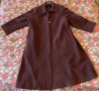 Cappotto lana vergine rasata marrone