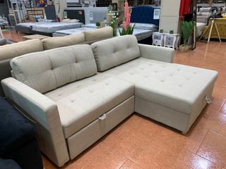 Sofá Cama Beige 220cm con Arcón
