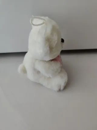 Orsacchiotto peluche bianco con cuore rosa