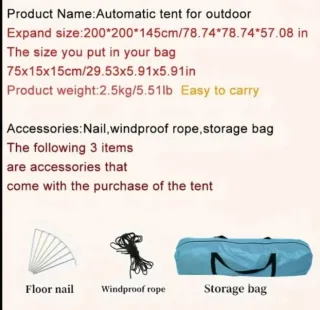 Tienda de campaña automática grande