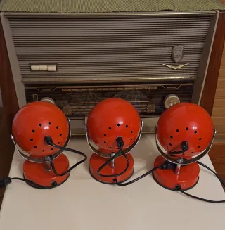 3 Lampade Veneta Lumi Space Age eye ball vintage