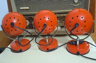 3 Lampade Veneta Lumi Space Age eye ball vintage