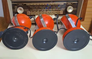 3 Lampade Veneta Lumi Space Age eye ball vintage