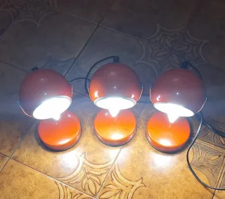3 Lampade Veneta Lumi Space Age eye ball vintage