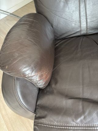 Butaca reclinable de piel marrón