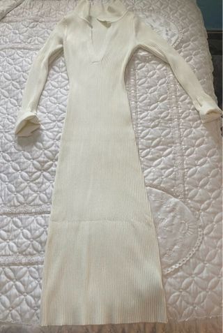 Vestido de jersey largo blanco
