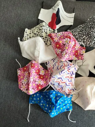 Lote 10 mascarillas tela nuevas diferentes tamaños