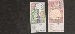 019 2 Billetes 1000 y 2000 Pesetas España