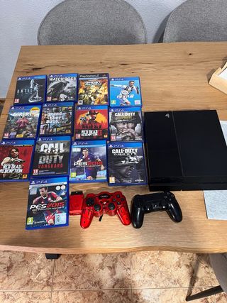 PS4 (PlayStation 4) Negra + 13 juegos