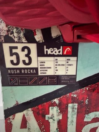 Tabla Snowboard Head Rush Rocka 153 + Fijaciones