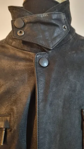 Chaqueta Barbour Bushman Cuero Negra