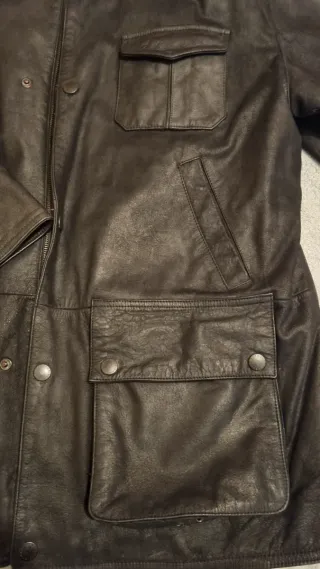 Chaqueta Barbour Bushman Cuero Negra