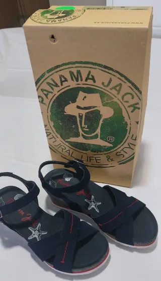 Sandalias Panama Jack Mujer Azul marino