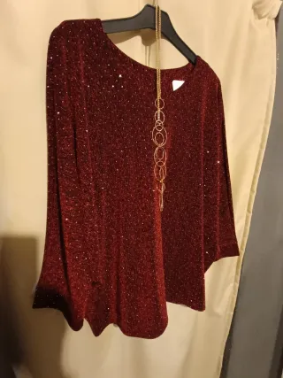 Conjunto fiesta lentejuelas rojo y dorado