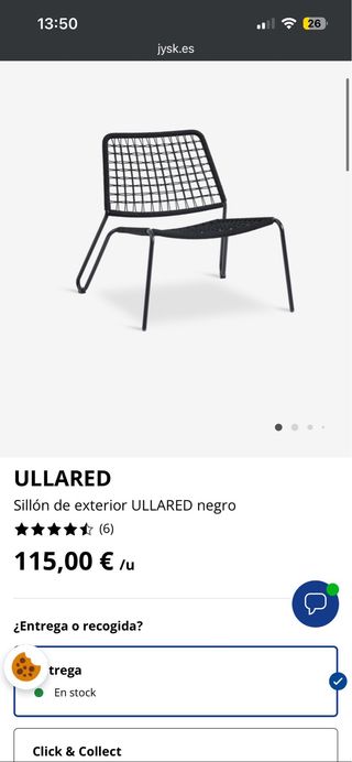 2 Sillones exterior JYSK ULLARED negro