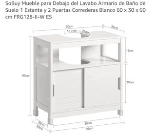 Mueble Baño SoBuy Blanco 60x30x60cm