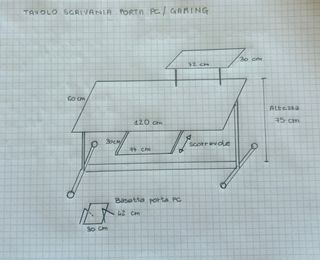 Tavolo Scrivania porta PC/Gaming