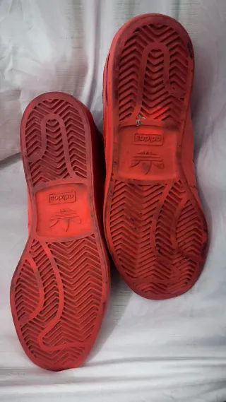 Botas Adidas Hardcourt Hi Top Patent Triple Red 43