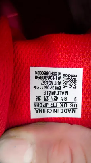 Botas Adidas Hardcourt Hi Top Patent Triple Red 43