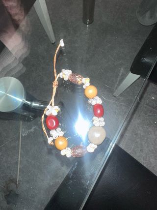 Collar y pulsera con colgante de hoja