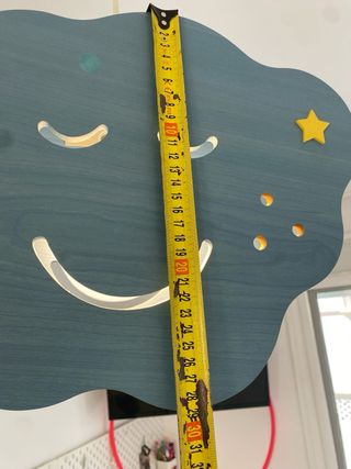 Lámpara infantil nube luna estrella madera