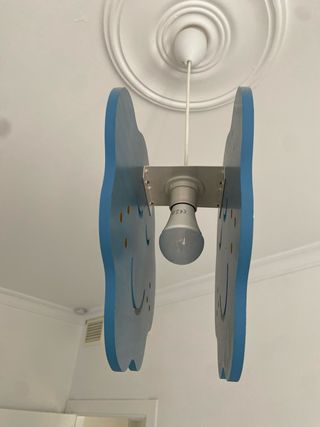 Lámpara infantil nube luna estrella madera