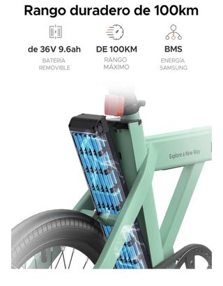 Bicicleta Eléctrica Engwe P20 con 2 baterías 365km