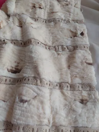 Chaquetón de piel beige y marrón