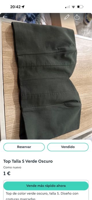 Top verde oscuro talla S