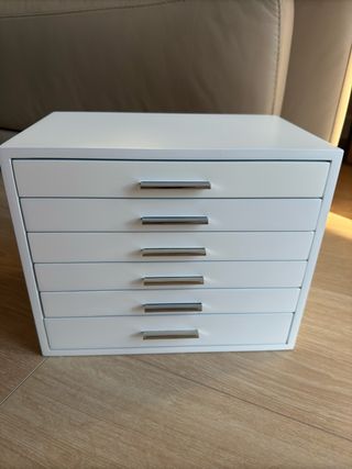 Organizzatore gioielli in legno bianco