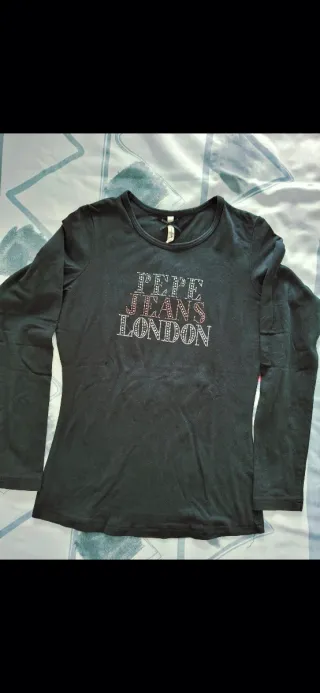 Camiseta Pepe Jeans London Negra Mujer