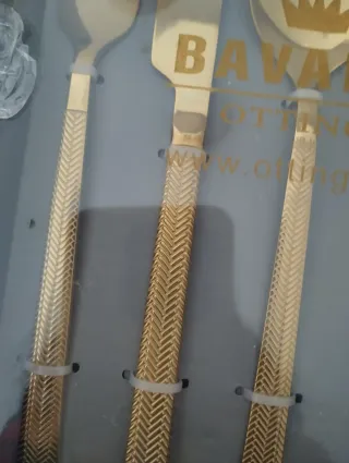 Set Posate 24 Pezzi Acciaio Dorato