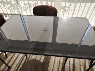 Mesa Terraza Aluminio y Cristal Negra