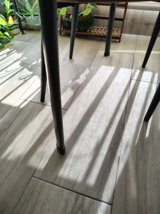 Mesa Terraza Aluminio y Cristal Negra