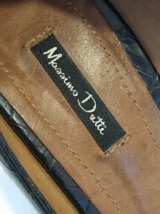 Massimo Dutti zapatos tacón piel negros talla 38