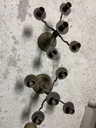 Candelabri in ottone con putto