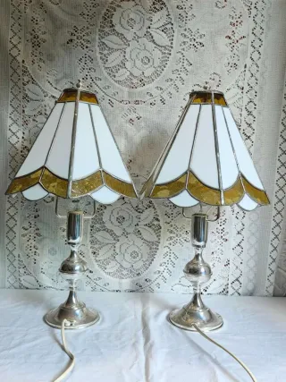 Abat-jour Tiffany base argento 800