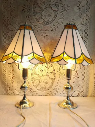 Abat-jour Tiffany base argento 800